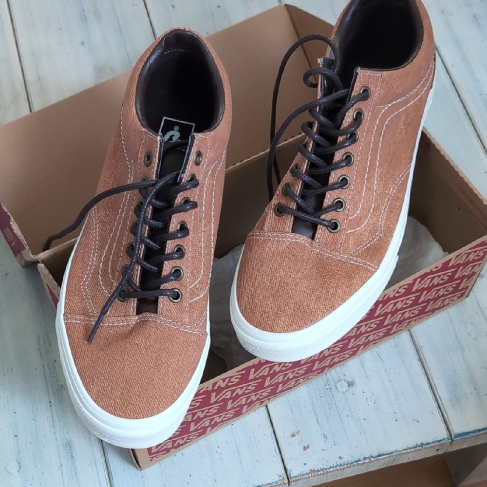 Vans Brown and White Sneakers